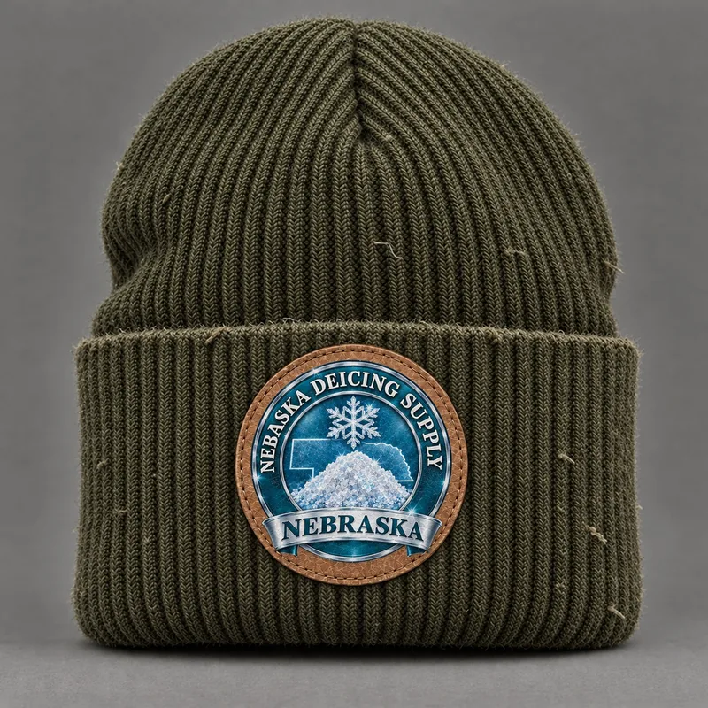 Nebraska Deicing Supply beanie with state badge