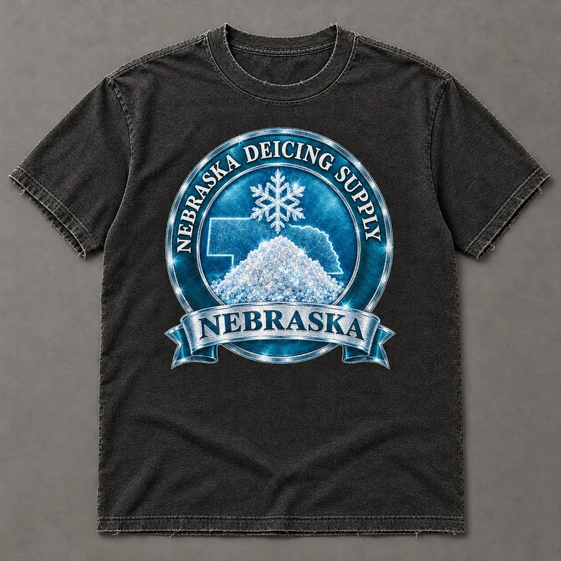 Nebraska Deicing Supply tee with state badge